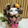 In-Stock Cute Cartoon Gummy Face Plush Doll with Leopard Print Bunny Ears - Car Pendant or Stall Item