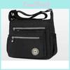 Chic Nylon Shoulder Bag Women's Small Square Bag Waterproof Crossbody Bag Middle-aged Fashion Trend Dark Blue Black
