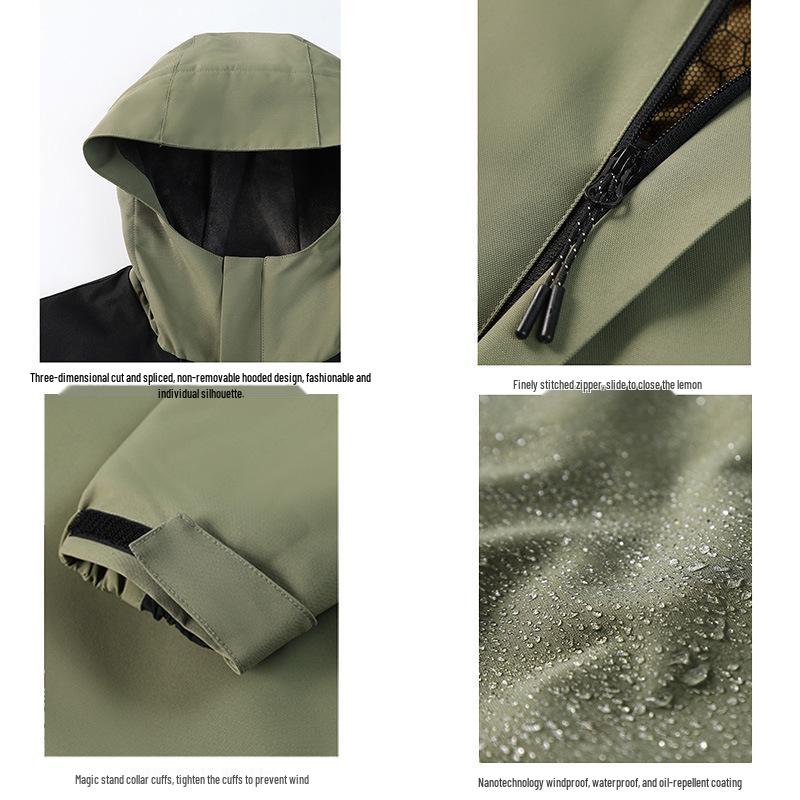 Insulated Fleece-Lined Windproof Waterproof Mountaineering Workwear Jacket