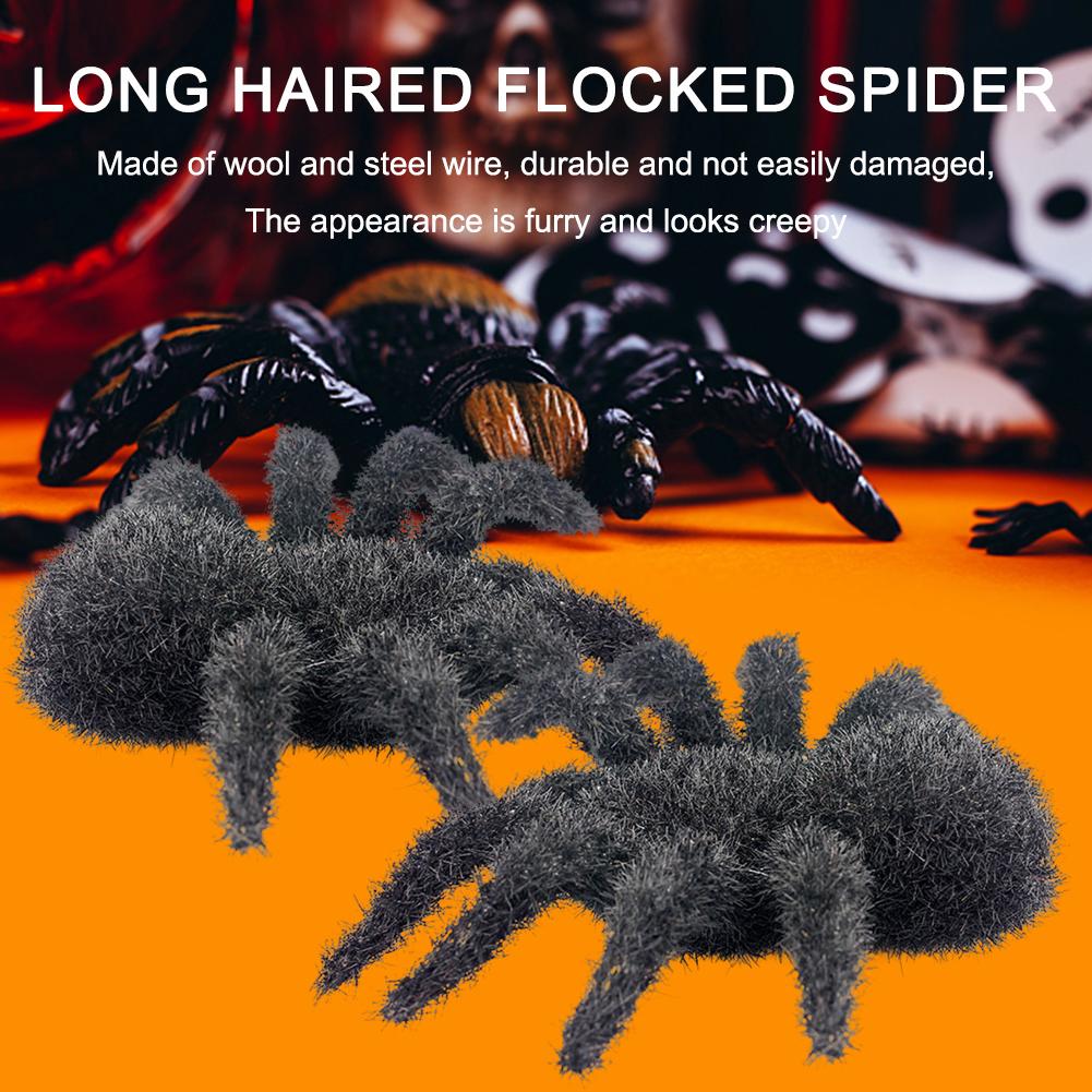 Large Spider Props Creepy Halloween Fake Hairy Spider Realistic Hairy Scary Spider Halloween Spider Toys Outdoor Indoor Decor