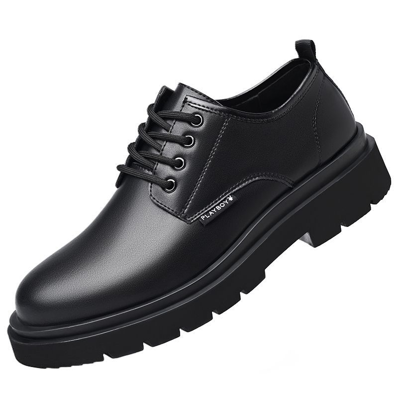 Herren Lederschuhe Herrenschuhe neu lässig Businesskleid Britischer Stil erhöhend Anzug Lederschuhe Frühling Plateau Martin Schuhe