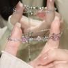 Non-fading Bracelet Women Shiny Rhinestones Inlaid Flower Comfortable Wear Shape
