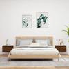 VidaXL Tables de Chevet Murales avec Lumières LED 2 pcs, Armoires de Nuit, Tables de Nuit Chambre, Moderne, Chêne Marron 836839
