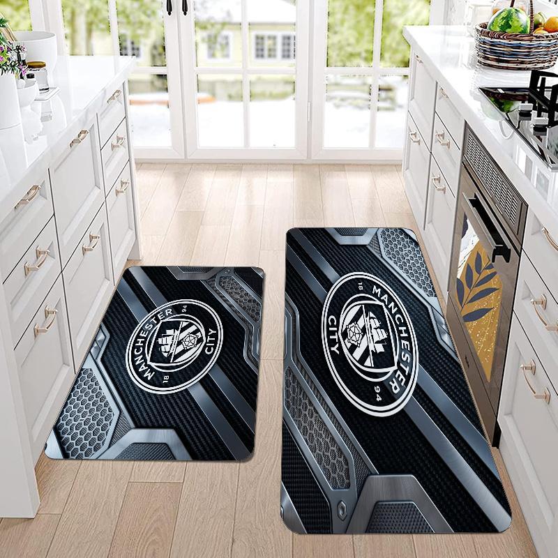 Manchester City Flannel Area Rug Soft Kitchen Floor Mat Non Slip Carpet Room Decor