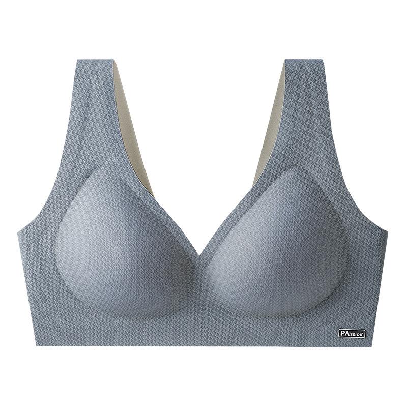 Traceless Underwear Women's Vest Type Thin Comfortable Nude Feeling Gathering Integrated Fixed Cup No Steel Ring Sports Bra -