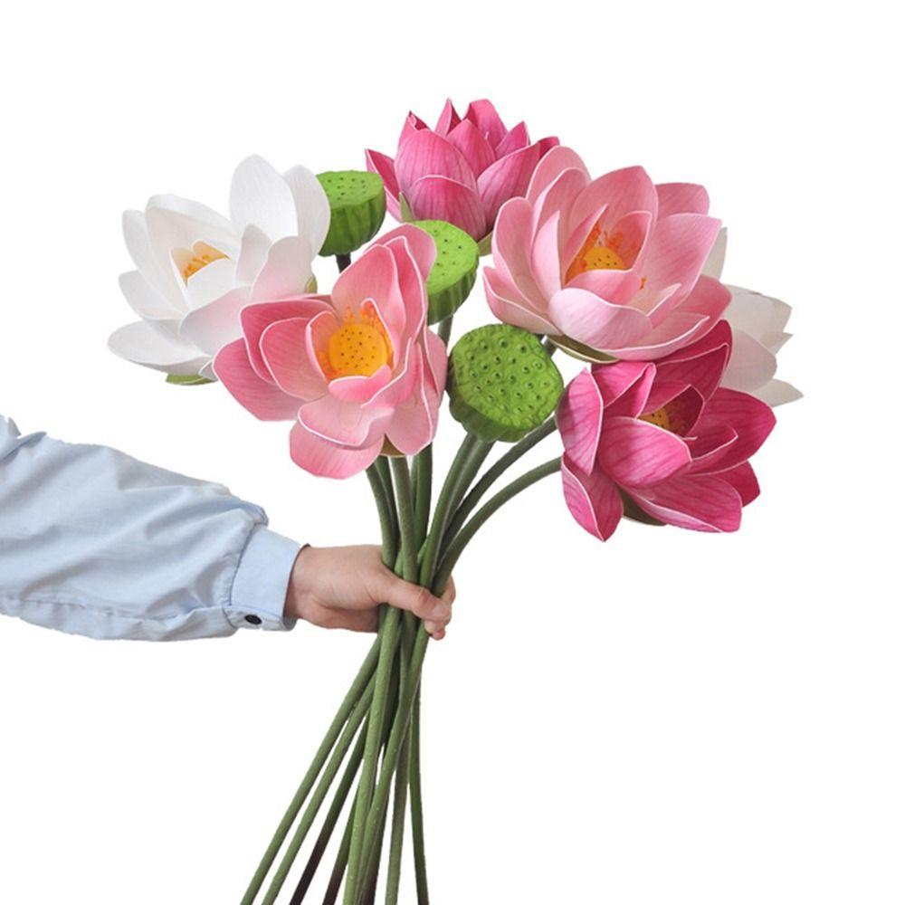 Long Stem Simulated Lotus EVA Decorative Fake Flower Fake Lotus Seedpod  Garden Supplies
