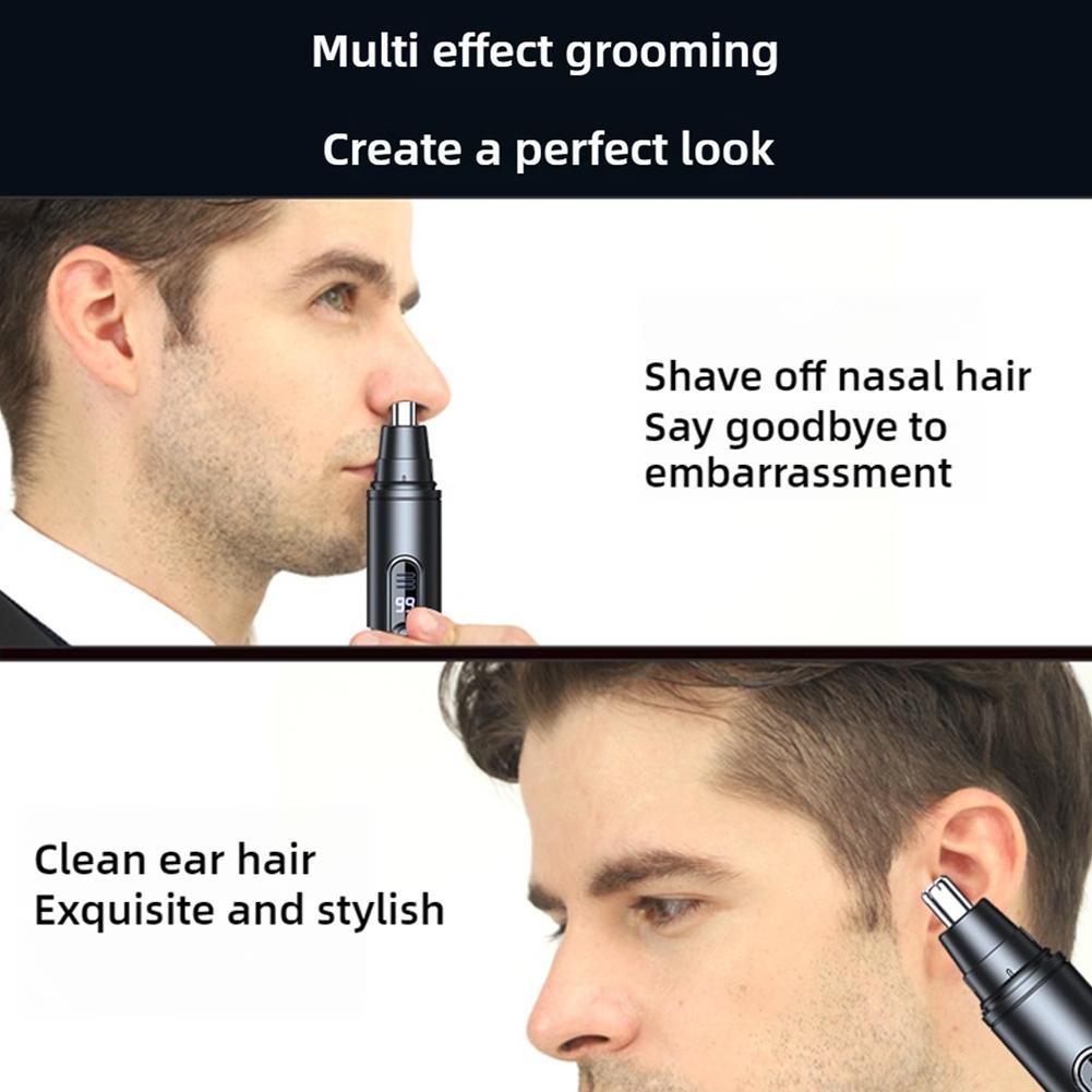Nose Hair Trimmer Portable Durable Ear Hair Trimmer Painless with LED Display Safe Travel Type-C Electric Trimmer for Men