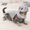 Costume Costume Scheletro di Dinosauro per Animali Domestici, T-Rex Morbido Peluche Costume di Halloween Dolcetto o Scherzetto, Abbigliamento Divertente Cosplay per Gatti Cani Piccoli