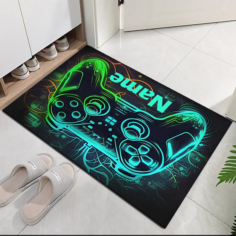 Custom Name Game Controller Printed Carpet, for Office Chair Living Room Bedroom Kitchen Room Decor Gifts.