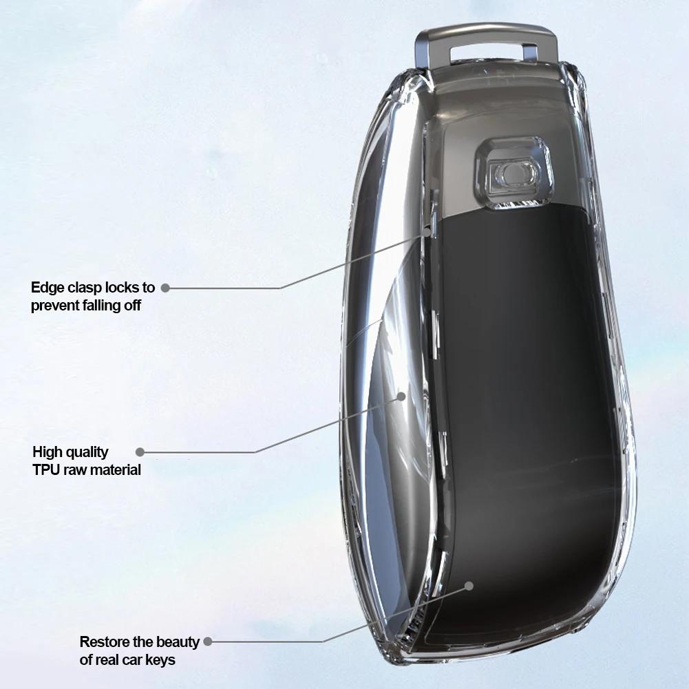 for Mercedes Benz E C S GLC Class E200 E400 E63 W213 S550 S560 C260 A200 Key Shell Protector TPU Transparent Car Key Case Cover