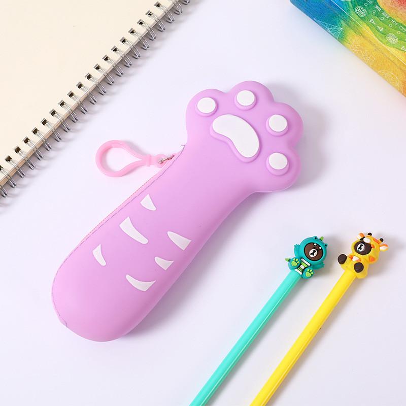 Creative Cat Paw Silicone Pencil Case For Kids School Supplies Storage Organizer