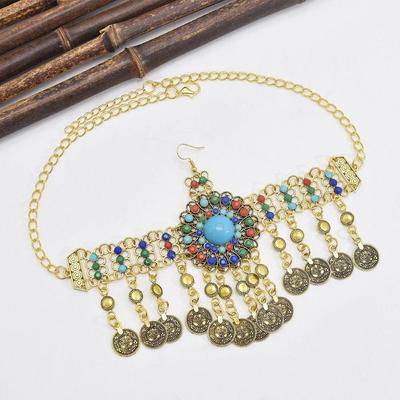 Headdress Turkish Headwear Bohemia Beads Headbands Women Head Chain Forehead Chain Hanfu Headwear