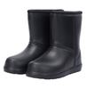 Aote Step-On Rain EVA Mid-Calf Boots 902, Black Cotton-Lined Non-Slip Rubber Shoes for Winter, Car Washing, Fishing, and Labor Protection.