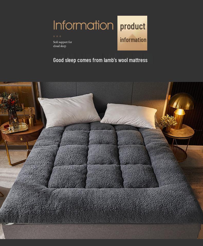 Topper de Saltea Confortabil din Lână de Miel pentru Iarnă – Pad Moale și Gros pentru Cămine Studențești și Paturi de O Persoană