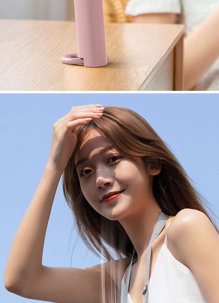 Portable Foldable USB Hanging Neck Fan: Compact Mini Fan with Handheld Option, High Speed, and Long Battery Life for Outdoor Use