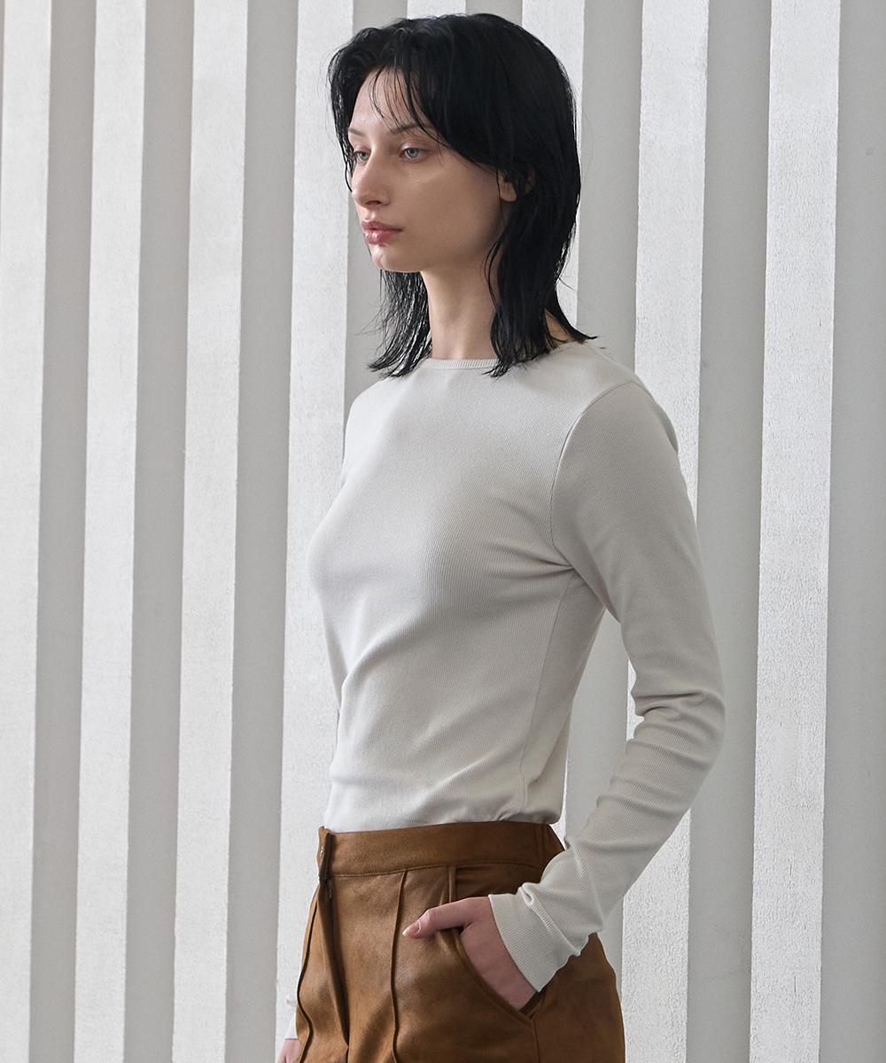 320 Showroom Scoop Neck Cotton Span T-Shirt Cream Cream/One Size