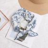 Sunscreen Silk Scarf Ins Cotton Small Square Scarf Women'S Spring Headscarf Printed Long-Staple Cotton Square Scarf