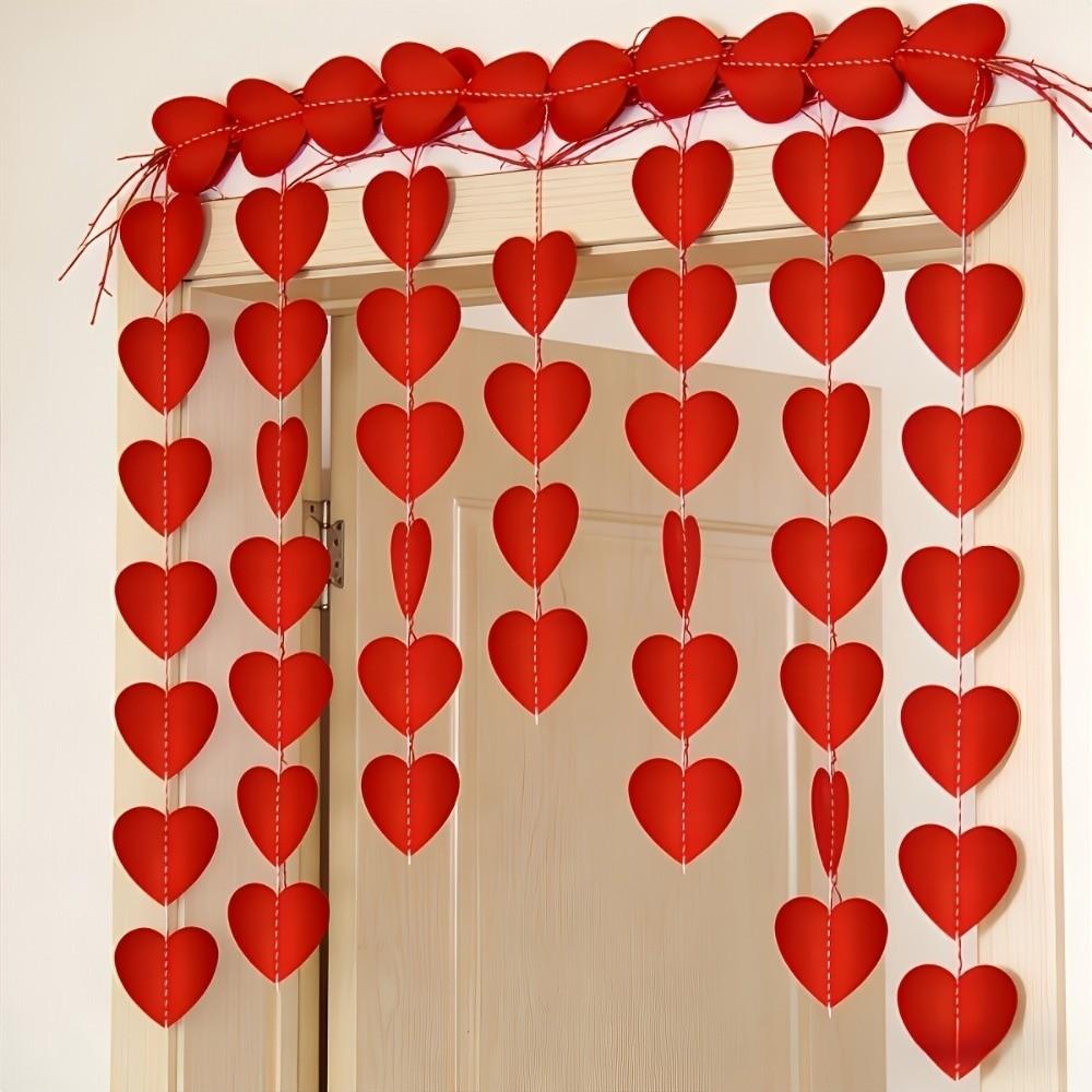 Romantic Heart String 2m 6.5ft Love Heart Hanging Curtain Durable Wedding Garland  Birthday Party