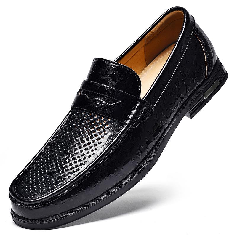 Men s Spring/Summer Leather Slip-on Loafers - Breathable Cowhide Driving Moccasins 44