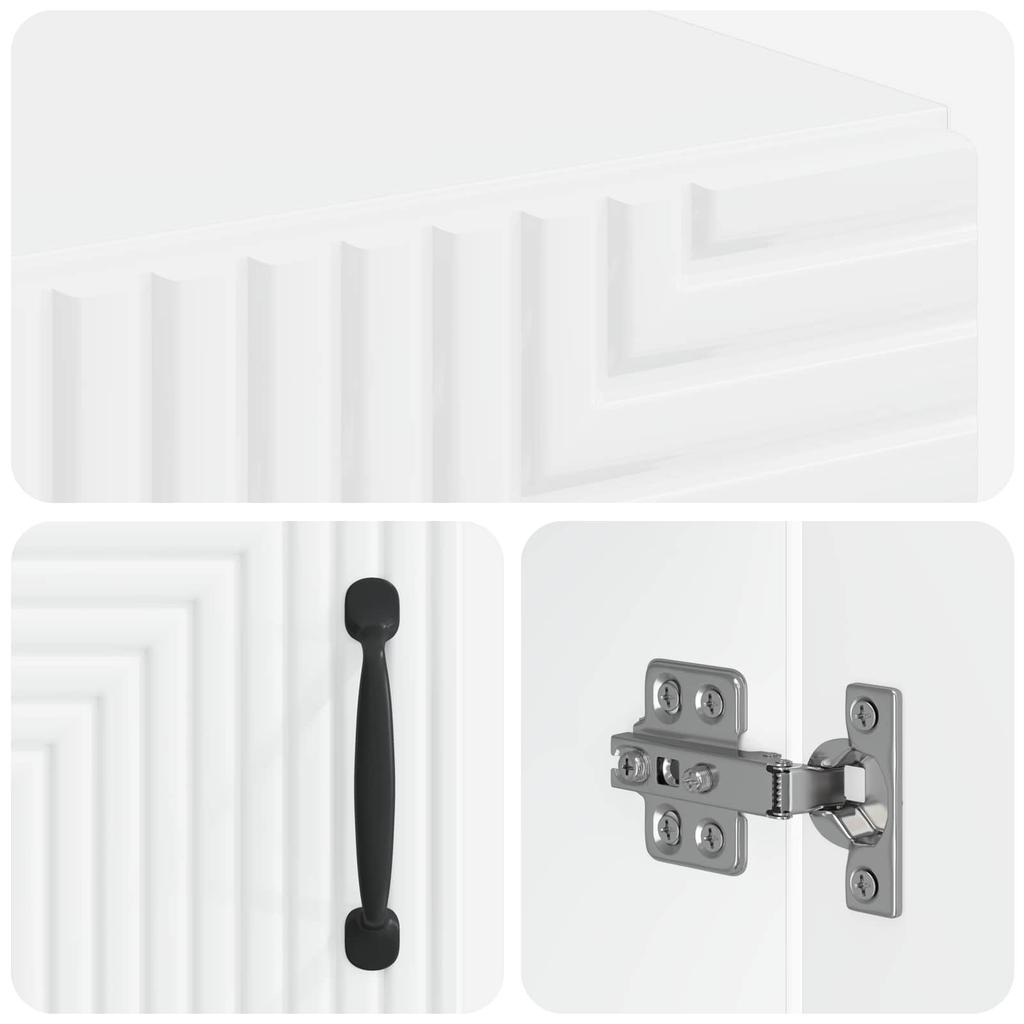 Bathroom Storage Cabinet HAARLEM White 30 X 31 X 80 Cm