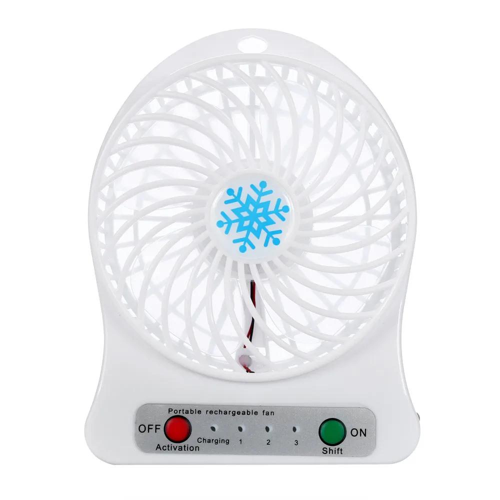 

Mini Portable Fan Usb Rechargeable Fan Portable Rechargeable LED Light Fan Cooler Mini Desk USB 18650 Battery Cooling Fans 14CM белый