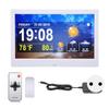 WIFI Weather Clock 10in 100‑240V Белый Дата Время Температура Влажность Цветной Дисплей Будильник