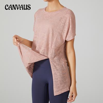 Damen Lockerer Hoodie Sportoberteile Yoga-Kleidung Schnelltrocknendes Lauf-Kurzarm-T-Shirt Fitnesskleidung