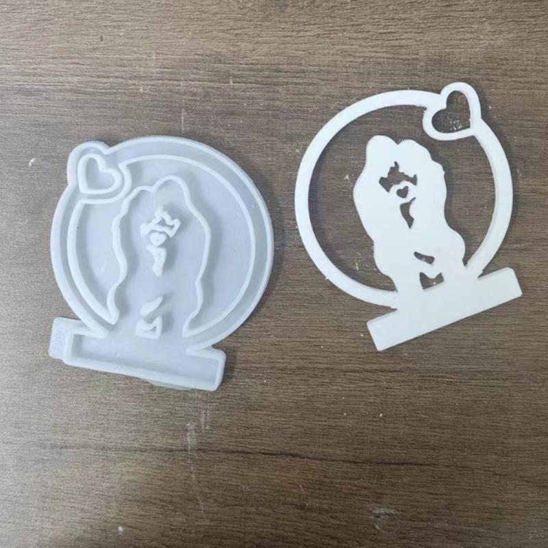 Mother Day Theme Resin Molds with Base, Mother Day Candle Holder Molds for DIY Craft Mother Day Gift Home Decorations