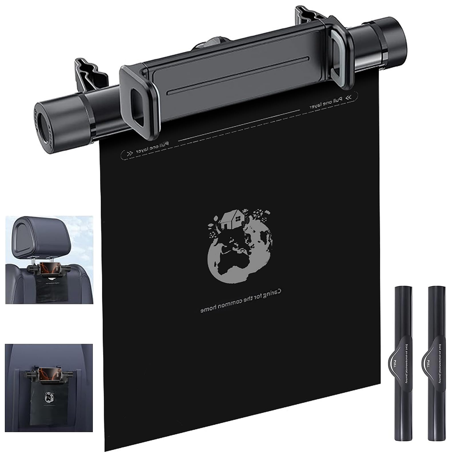 

SETHDA Car Trash Can Organizer for Garbage Large Slim Storage Bag with Easy Convenient Car Back Seat Trash Roll, Bags, Waterproof, Capacity,