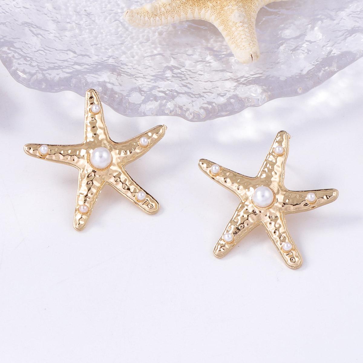 

Индивидуалистичные, трендовые, легкая роскошь и холодный стиль, имитация жемчуга из океанического сплава, нишевый дизайн, женские серьги-пусеты в виде морской звезды