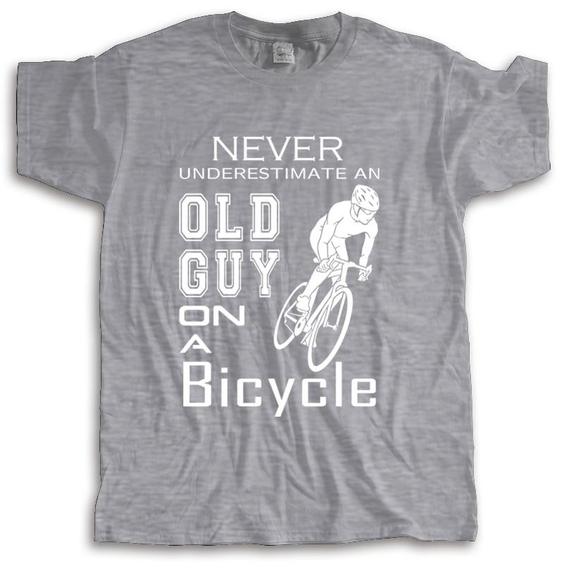 

new arrived men t-shirt summer 6tn Mens Never Underestimate An Old Guy On A Bicycle many color tops fashion unisex tees 4XL