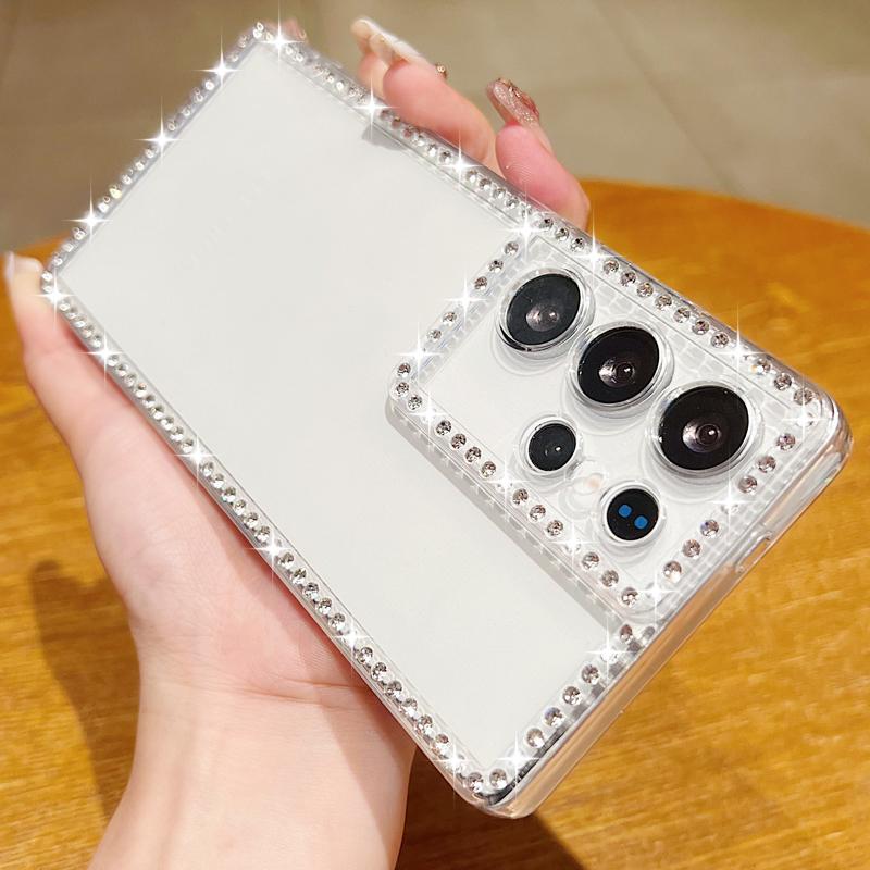 

Bling Diamonds Clear Phone Case For Samsung Galaxy S25 S24 S22 Ultra S23 FE S25 Edge A56 A55 A54 A36 A15 A16 A25 5G Soft Cover Galaxy S23 FE