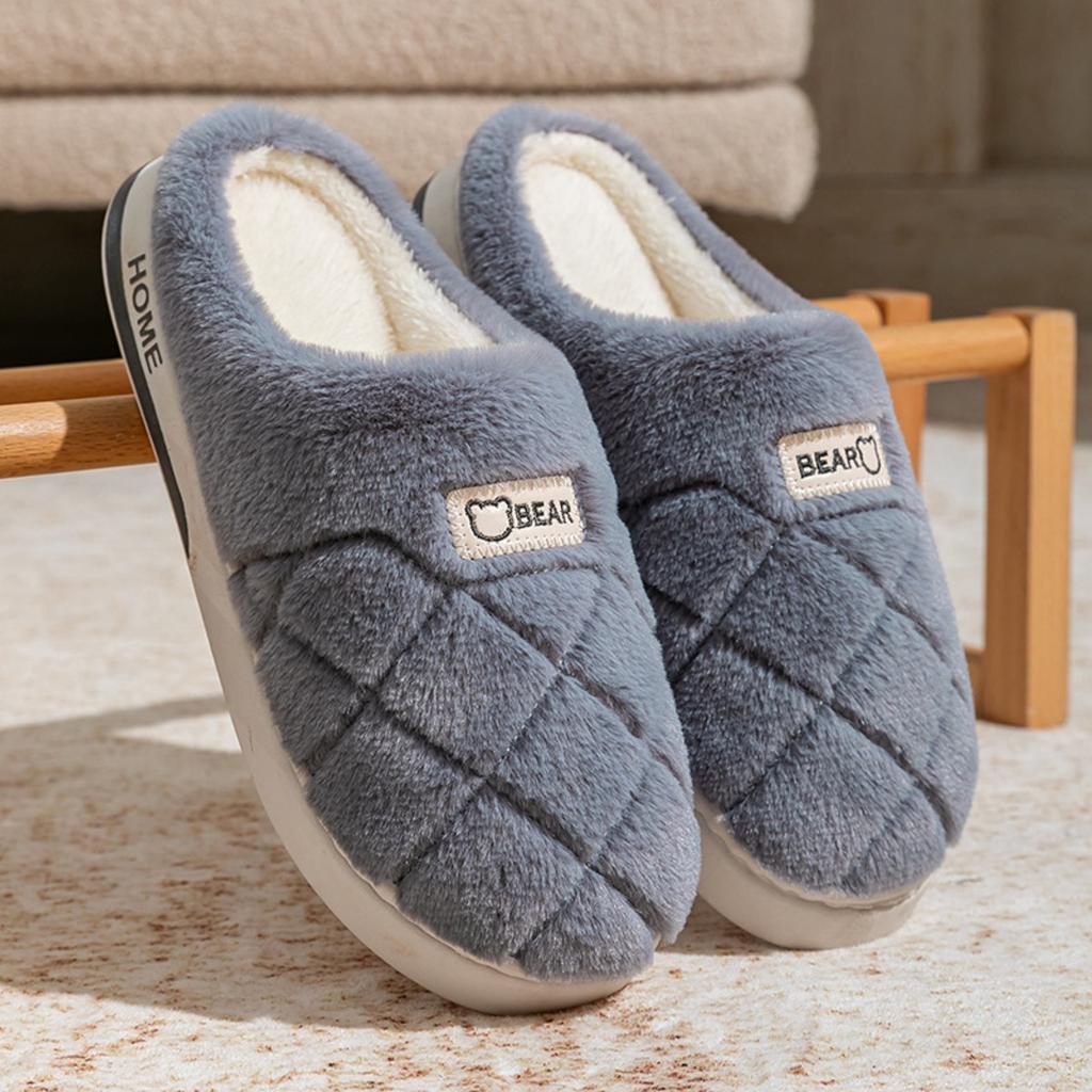 Home Shoes, Thick Soled Slippers, Plush, Cotton Slippers, Warm Shoes, Plush, Couple Slippers