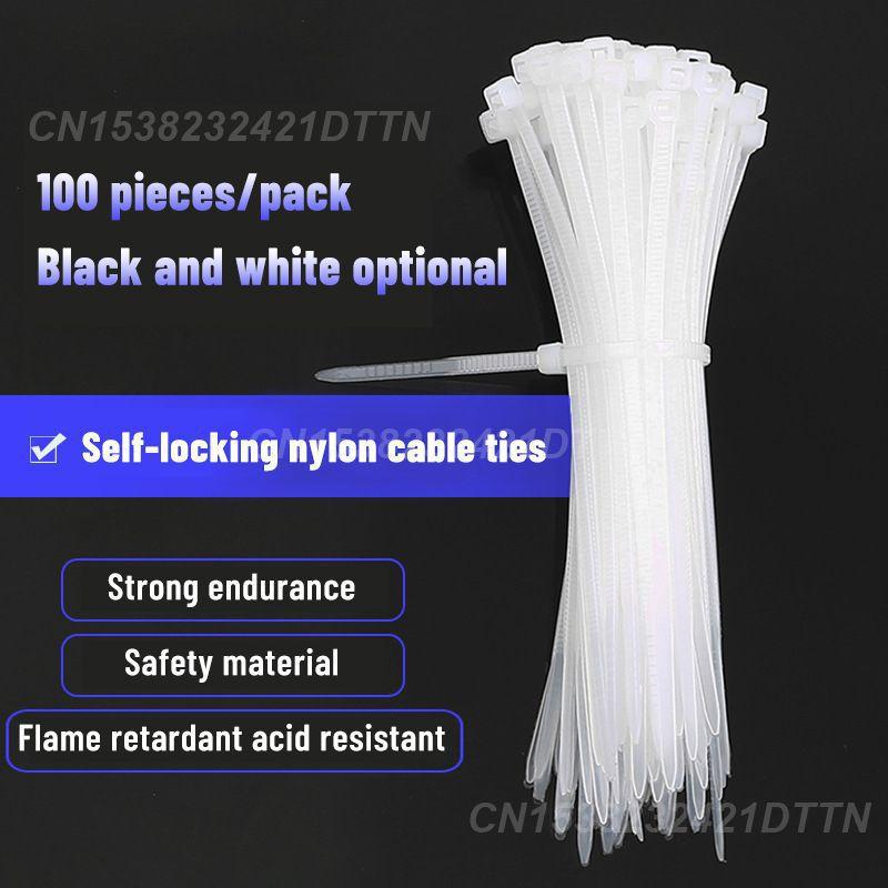 Cable Tie Buckle Self-fixing Self-locking Nylon Cable Tie Set Tie Fastening Ring Acid And Corrosion Resistance Anti-aging