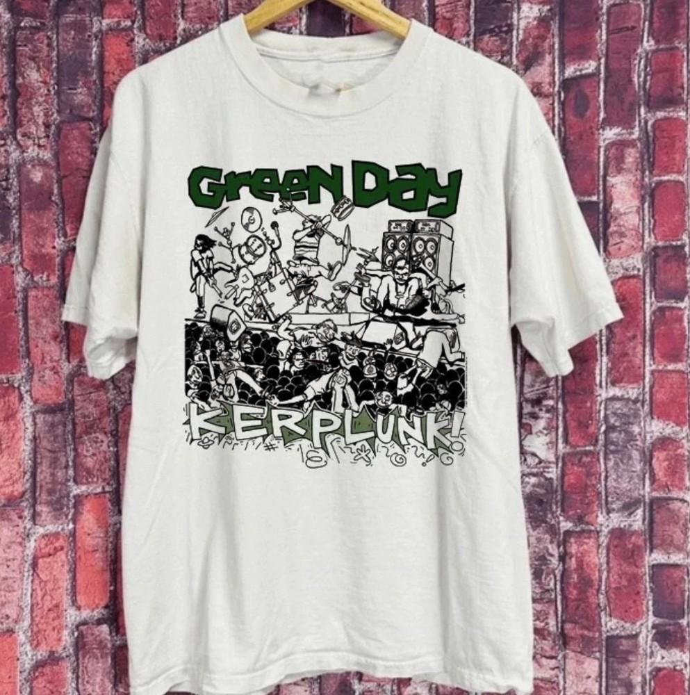 Vintage Green Day TShirt Kerplunk Album Rock Band White Tee Unisex T-Shirt L
