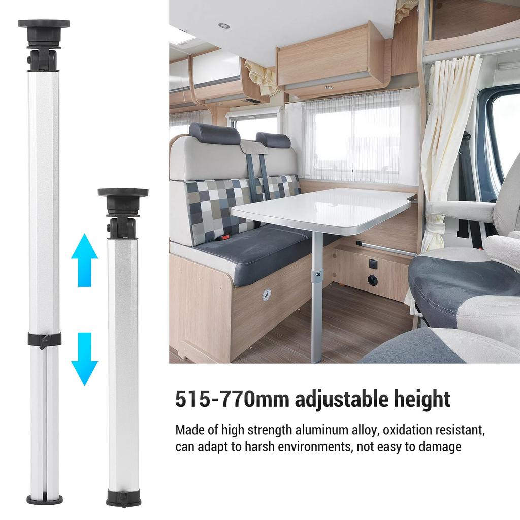 New 515 To 795mm Adjustable Height Table Leg Foldable Extendable Aluminum Alloy Support Table Leg for RV Camping Vehicle