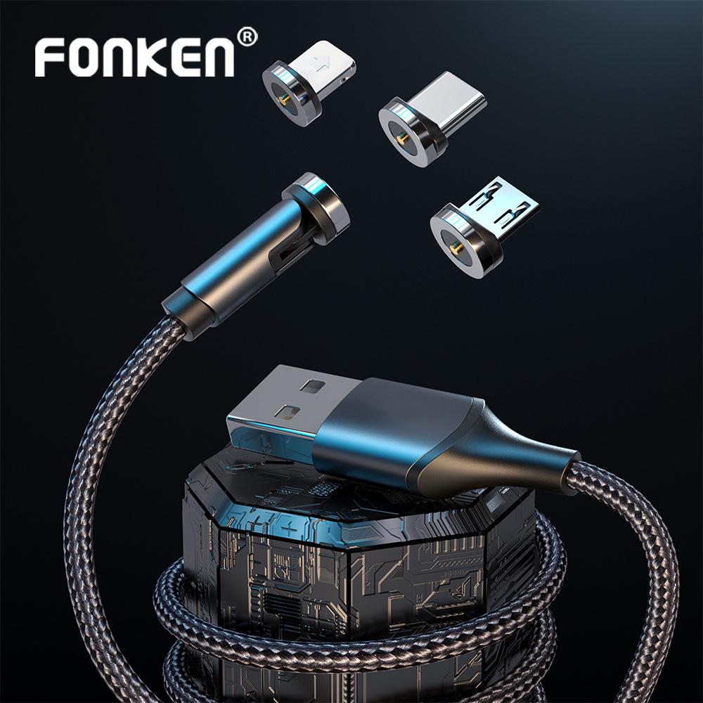 

540° Rotating Magnetic 3-in-1 Cable for Android, Type-C & Apple Devices Android Magnetic Head - Single Head