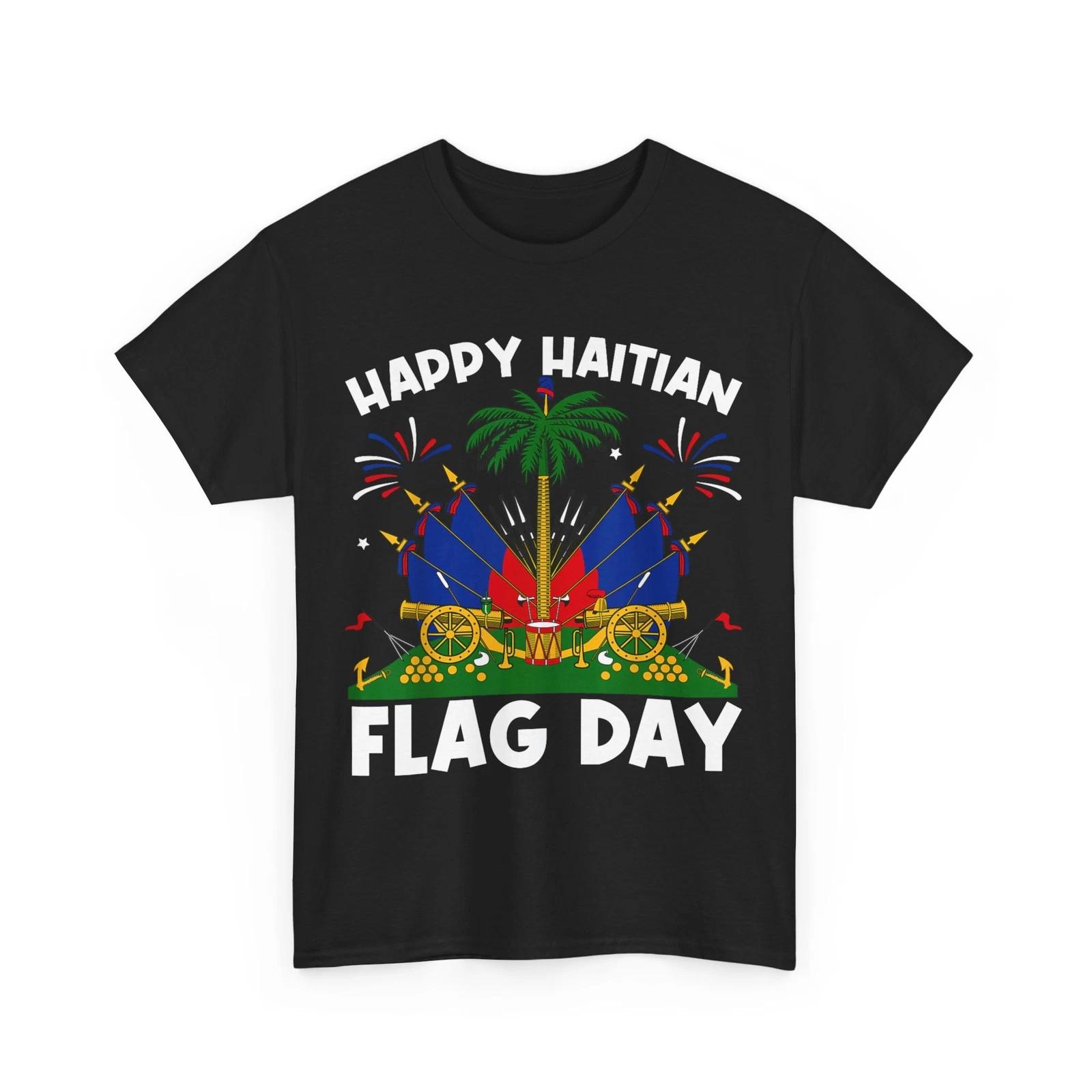 Haitian Flag Day T-Shirt, Happy Haitian Flag Dad Women Men T-Shirt L