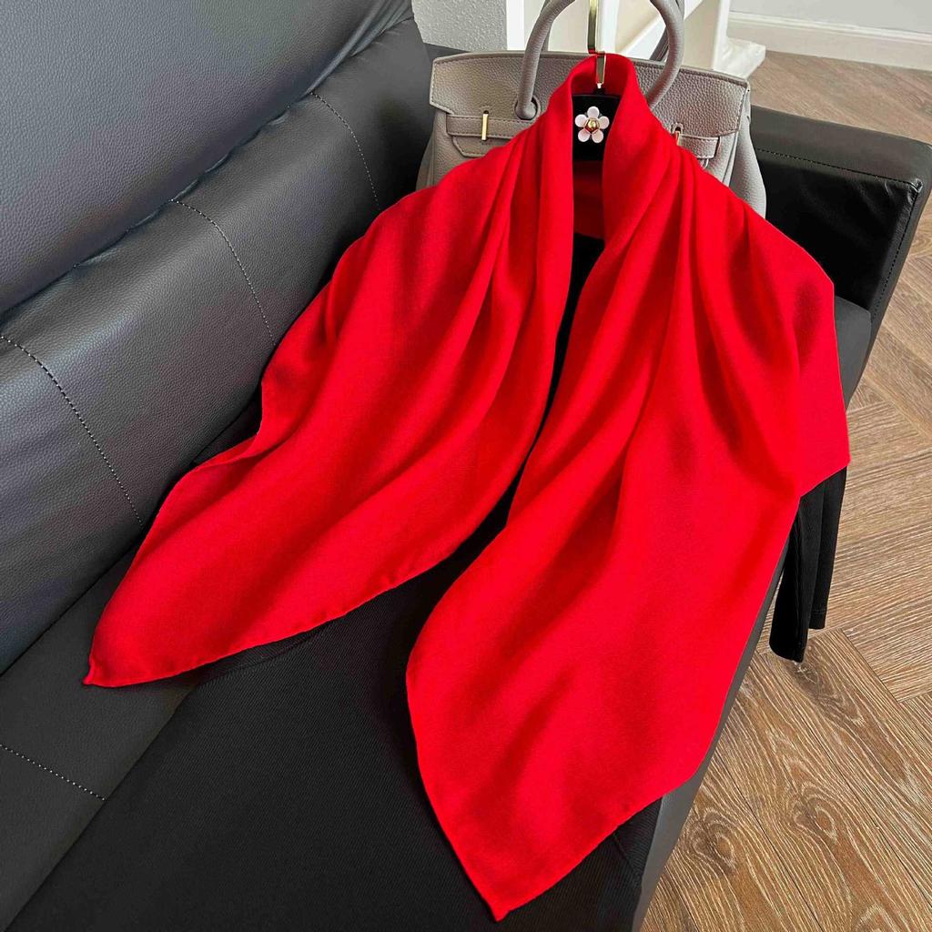 91Cm square scarf silk scarf women's new literary and fashion scarf accessories autumn and winter retro versatile shawl
