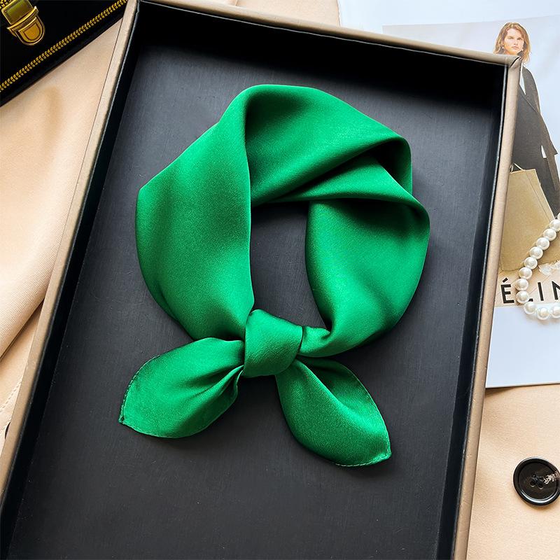 Korean version plain color high-end silk scarf women's 53 mulberry silk square scarf summer solid color versatile silk square scarf scarf