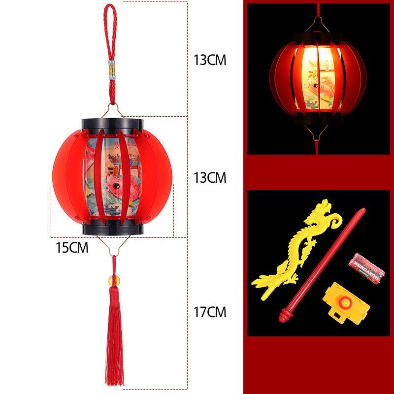 Horse Year New Year Lantern Chinese Style Red Handheld Lantern Tassel Cloth Lantern Hanging Ornament Festival Celebration