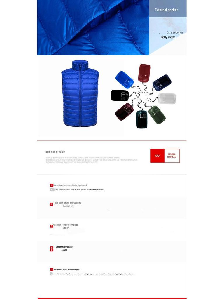 2024 Men's Lightweight Down Vest - Autumn/Winter Edition