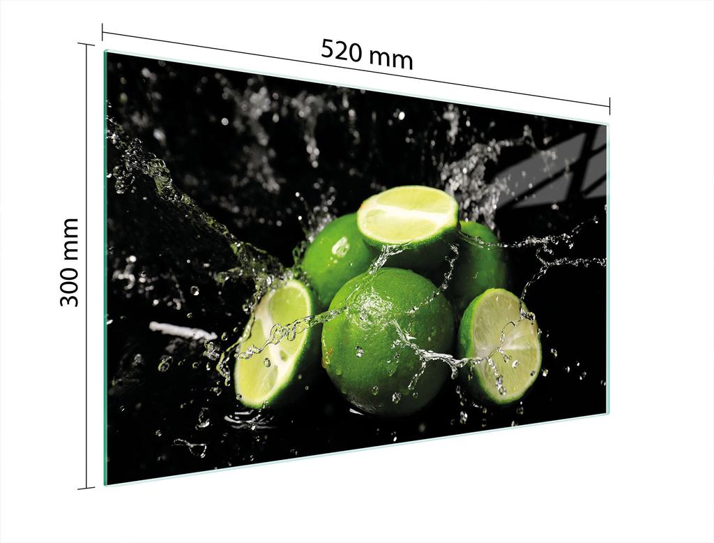 SZKLANA DESKA DO KROJENIA 52x30 LIMONKA