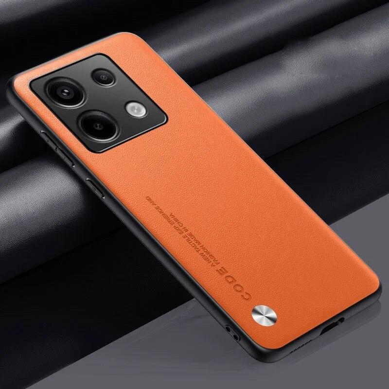 

Чехол для Redmi Note13 Pro 5G 4G, роскошный простой кожаный чехол для Xiaomi Redmi Note 13 Pro Plus Pro + 5G, мягкая рамка из ТПУ, защита чехлов Redmy Note13 4G оранжевый