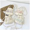 1 Stück Chinesischer Stil Antike Hanfu Accessoires Tasche Handgefertigt Spitze Bestickter Stoff Schulter Umhängetasche Beuteltasche