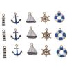 50pcs Alloy Ocean Themed Charm Pendants about 18mm in Length Rudder Boat Charms  for Crafting DIY