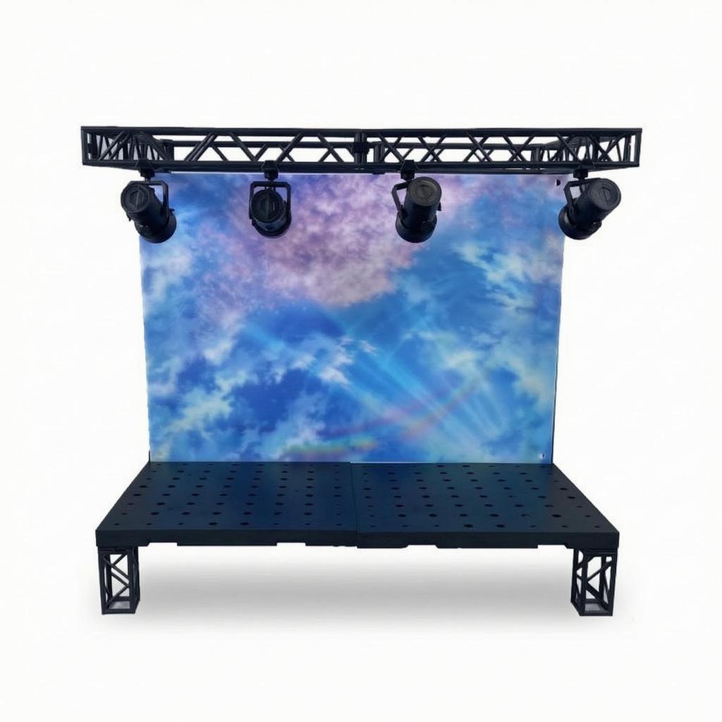Display Stage with Lights DioramaStyle Figure Modular for Collectors, Photographers,