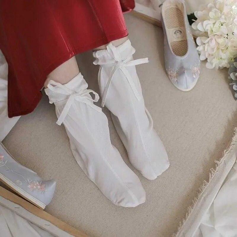 

Хлопковые белые носки унисекс Hanfu для косплея, китайские носки с древней историей, аксессуары принцессы воина кунг-фу