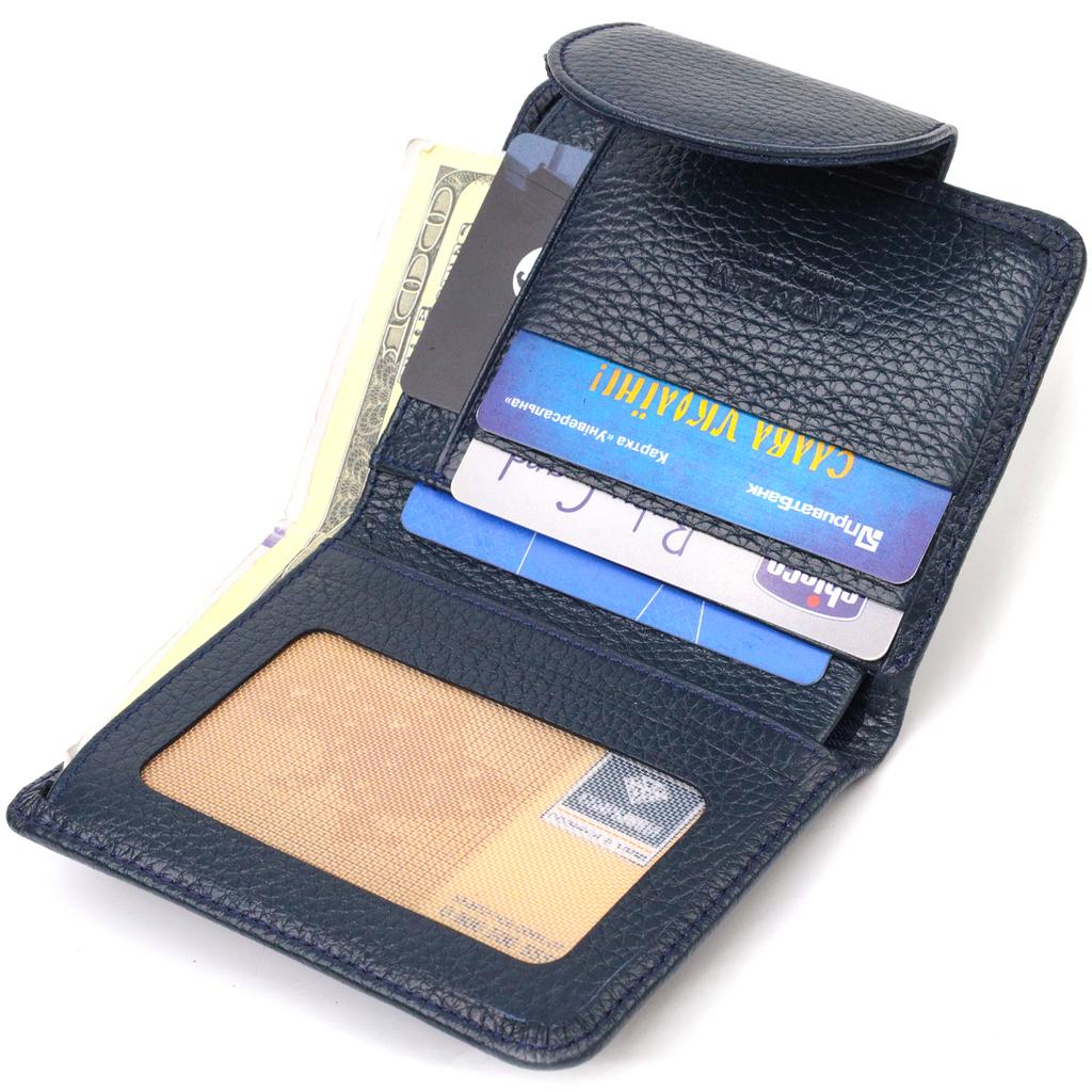 Pohodlná středně velká dámská peněženka z pravé lícové kůže CANPELLINI 21809 Modrá