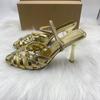 Mode Premium Gold Slingback High Heels mit funkelnden Strasssteinen Perfekt für Hochzeitsgast, Party Abend Cocktail Formelle Veranstaltungen